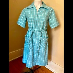 Gingham Sears Midi Dresses Vintage SEARS Zip Dash Belted House
